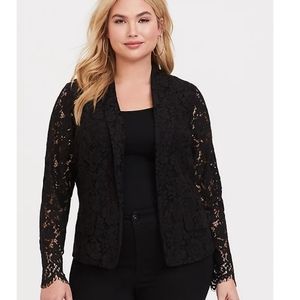 Torrid Size 0 Black Lace Blazer NWT